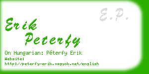 erik peterfy business card
