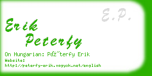 erik peterfy business card